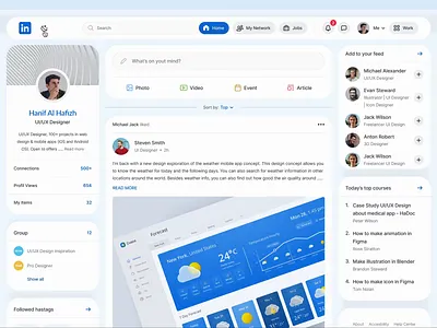 🔄 LinkedIn Homepage Redesign – Light to Dark Mode 🌙✨ dark mode feed ui freelance design hire a designer homepage light dark mode light mode linkedin post linkedin redesign linkedin ui newsfeed professional network profile design redesign uiux web design web profile web ui