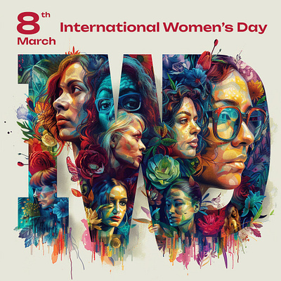 International Women’s Day – A Tribute to Strength & Beauty graphic design illustration