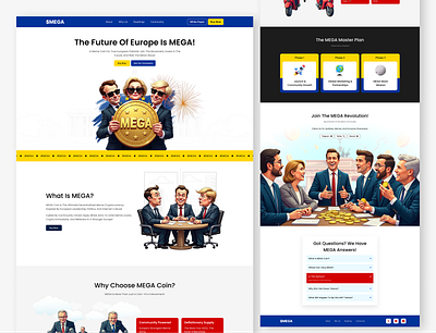 MEGA Token Meme Coin Figma Web UI Kit crypto design figma figma design landing page mega mega coin meme coin meme crypto meme token memecoins token ui ui design ui kit ux ux design web design web ui kit website design