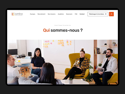 Caneva, Website About Page (UX/UI) about agency corporate design figma graphic design orange team web website white