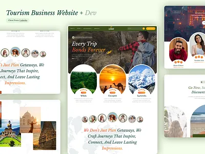 Tourism Company Website Design branding design figma ui ux vector web design