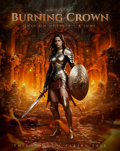 Burning Crown – A Cinematic Concept Poster branding creative poster design graphic design movie poster photoshop poster design