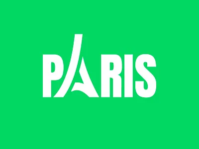 Paris eiffel green identity logo design london
