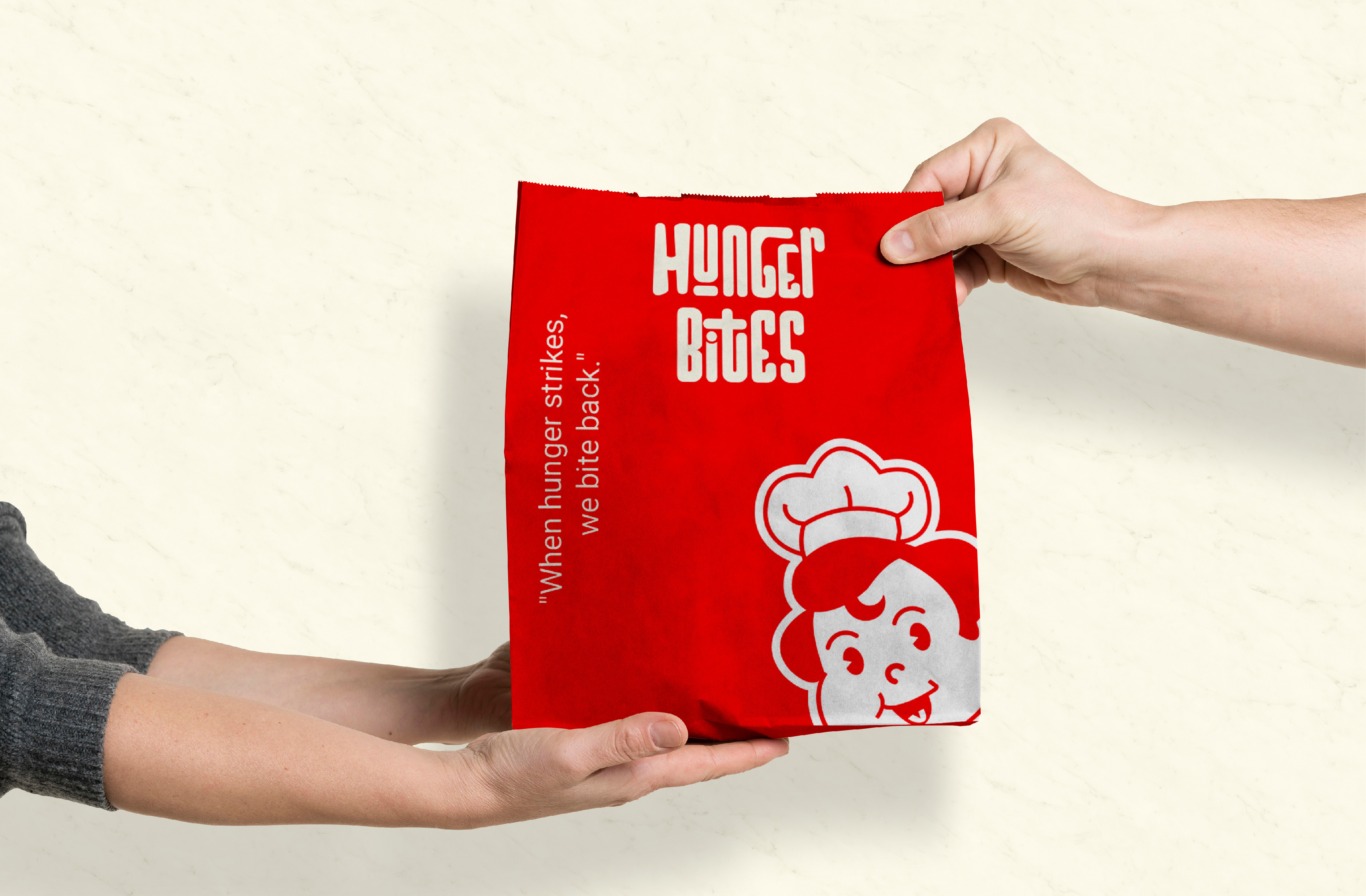 Hunger Bites Brand identity. brand brand identity branding cute logo food logo illustration logo logo design mascot logo packaging design playful logo restaurant logo typography