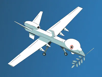 Brand New Peacemaker drone editorial illustration europe peacemaker politic russia trump ukraine vector illustration war