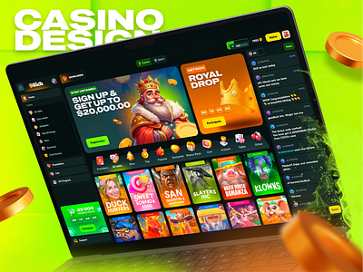 Rich Casino casino casino dashboard casino design casino online casino platform casino template casino theme gambling gambling design gambling ui ux game game ux gaming design poker rich casino slot design slot ui ux slots social casino web gambling