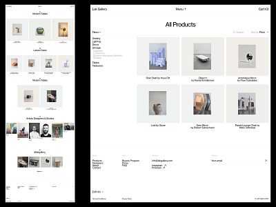 LAK Gallery: product listing gallery website
