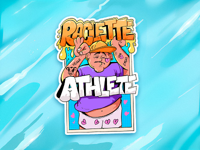 STICKER RACLETTE ATHLETE 🧀 branding cartoon design drawing illustration logo packaging stickers vector