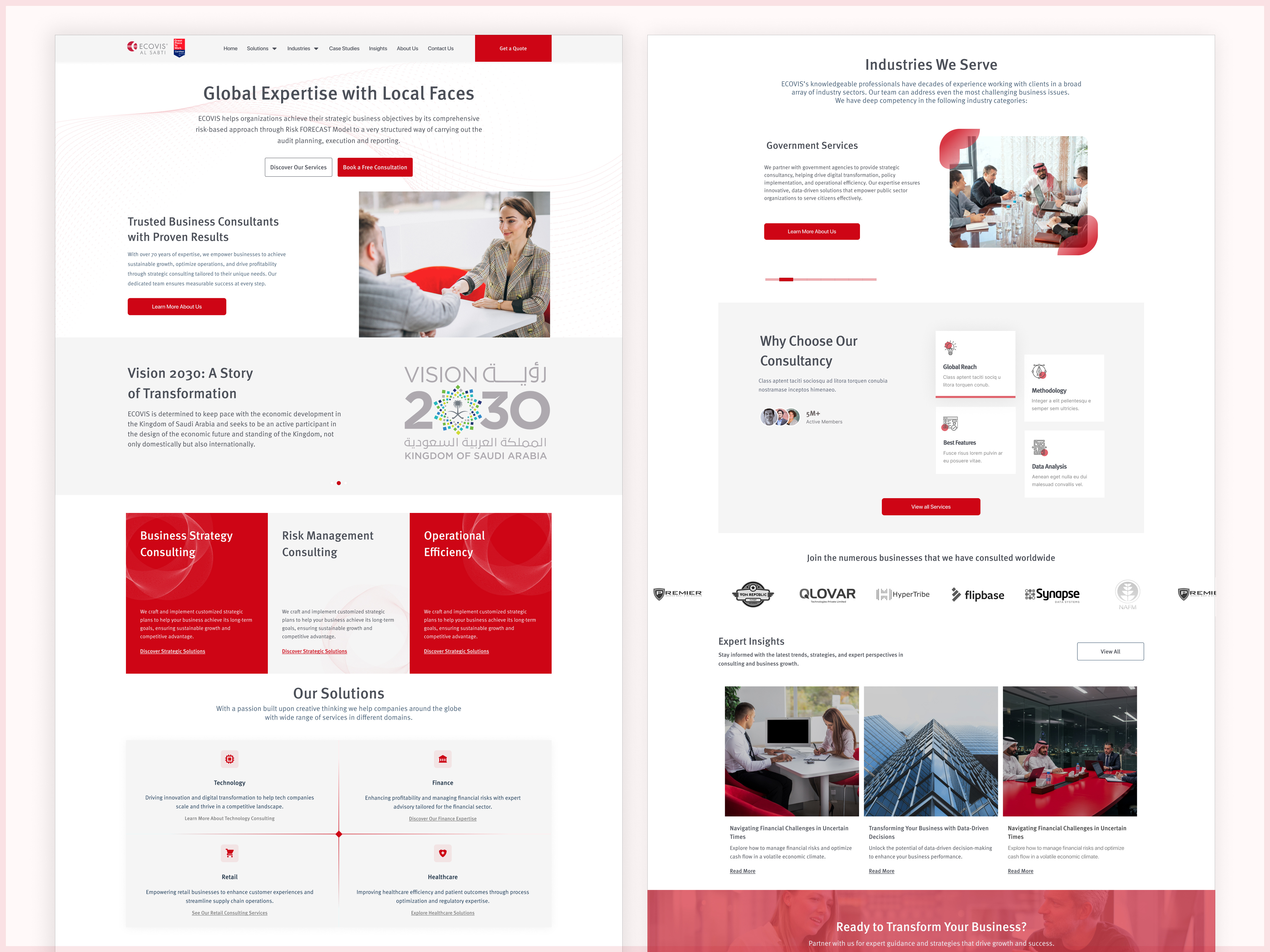 Consultancy Website Landing Page branding consultancy design graphic design illustration landing page logo mockup red serious typography ui ux vector website