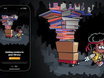 Adding Comics to your Library - Pannels app design character illustration sao paulo thunder rockets ui design