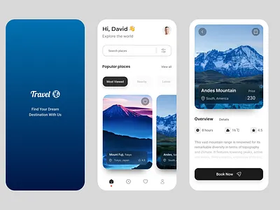 Travel Mobile App branding design figma mobile app travelapp ui ux