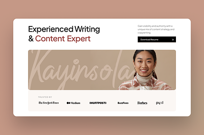Copywriter Resume Template app content design landing portfolio prototype resume ui writers