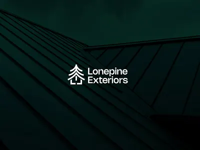 Lonepine Exteriors - roofing logo concept brand branding combination construction exterior exteriors house logomark logotype lonepine luxury minimal modern pine pinetree realty roof roofing siding typography