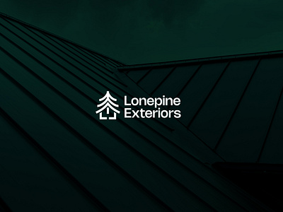 Lonepine Exteriors - roofing logo concept brand branding combination construction exterior exteriors house logomark logotype lonepine luxury minimal modern pine pinetree realty roof roofing siding typography