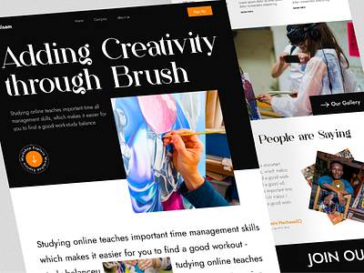 Art class website art college daycare design ecommerce fahema kids landing page web web design webdesign website