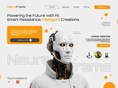 AI-Powered Web UI Concept – NeuraFrame branding graphic design logo motion graphics ui