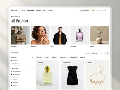 Ecommerce - All Product page design clean design e commerce ecommerce interface minimal product listing product page ui user experience user interface ux ux design web design website website design