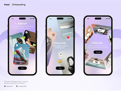 Haul — Onboarding branding deals ios onboarding shop shopping ui uiux ux