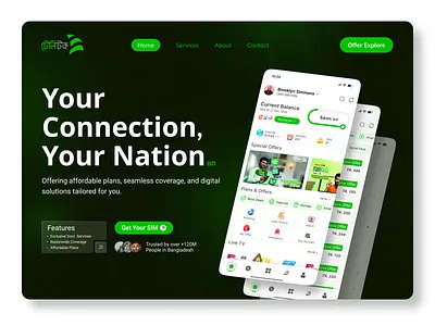 Teletalk App Redesign app branding dailyui dashboarddesign design designinspiration dribbble dribbbleshots fintechdesign minimaldesign modernui new ui redesign teletalk app trend ui uidesign uiux