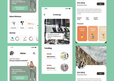 Application Fitness Challenge 3d animation branding graphic design logo motion graphics ui