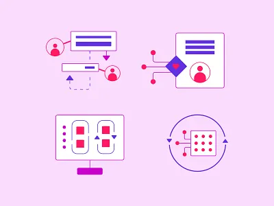 Conceptual Minimalist Tech & AI infographic icons (WIP) ai icon iconset illustration infographic minimalist tech ui uidesign