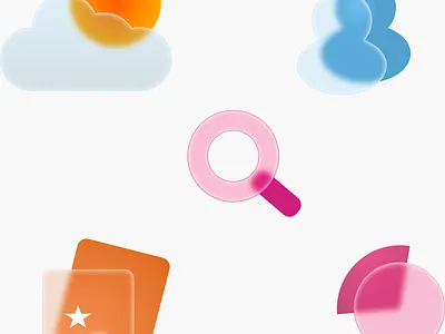 Frosted Glass Icons graphic design ui