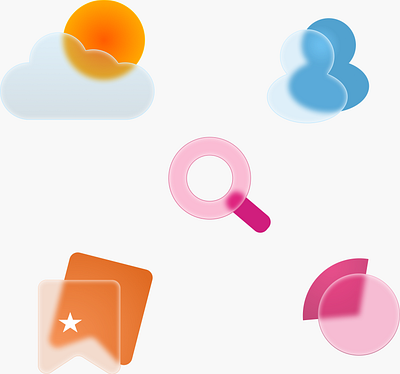 Frosted Glass Icons graphic design ui