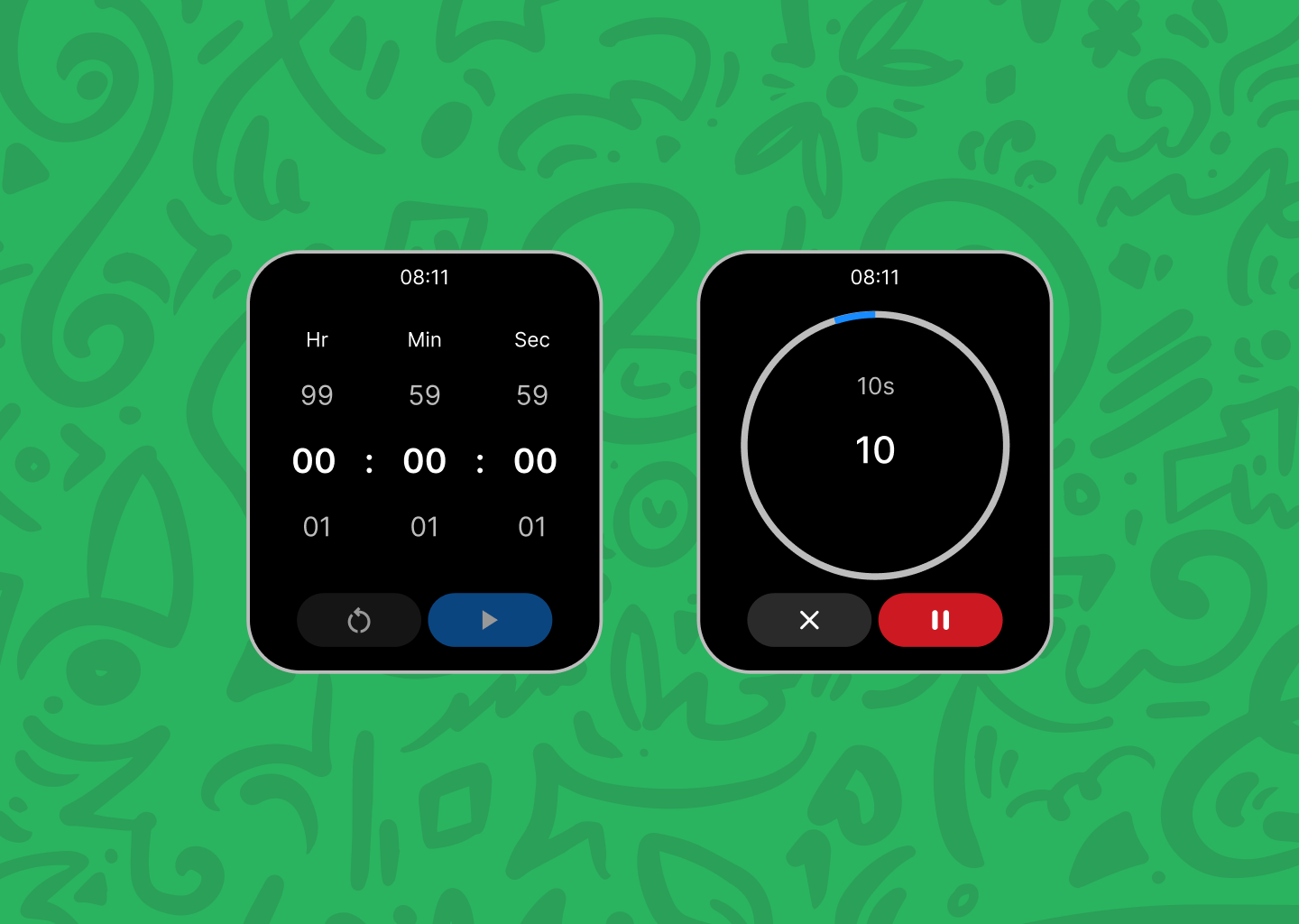 #DailyUI - Countdown timer countdown timer dailyui smartwatch ui
