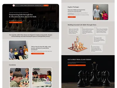 Chess Classes Landing Page animation branding design graphic design illustration logo typography ui ux vector