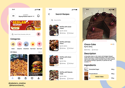 Food Recipes 🍪🍱 3d animation branding graphic design logo motion graphics ui