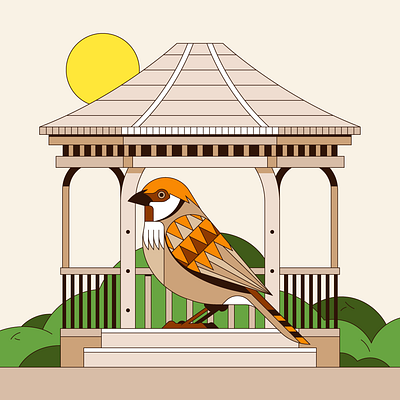 Bird Gazebo animal bird drawing graphic design illustration illustrator vector