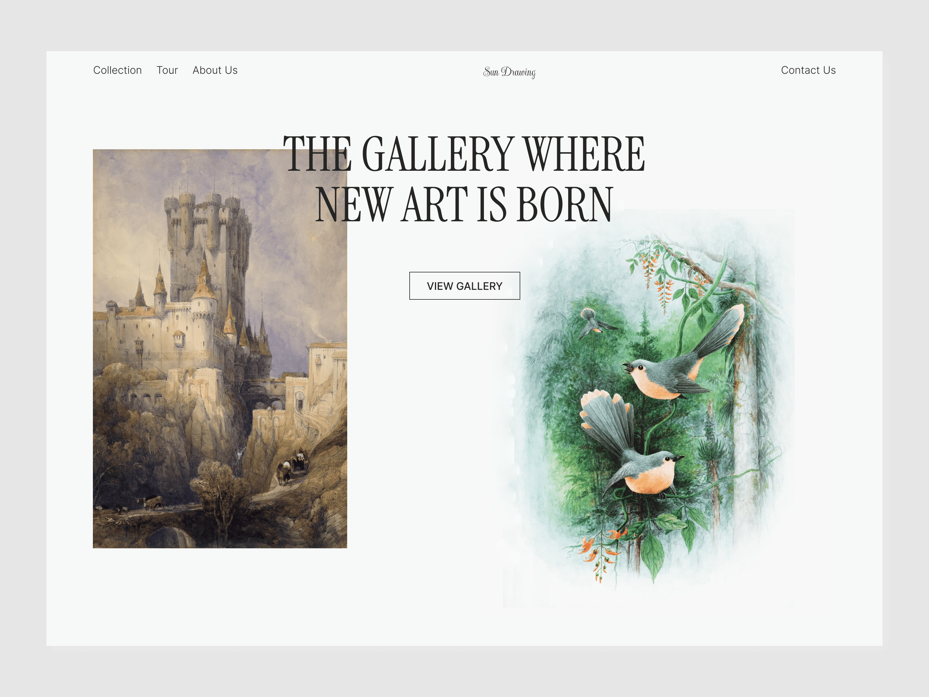 Art gallery - Sun Drawing design UI art design gallery graphic design grid painting pencil ui ui design ui kit ux ux design uxui web design