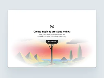 Crenda - Create Awesome Art community figma framer login sign up whitespace