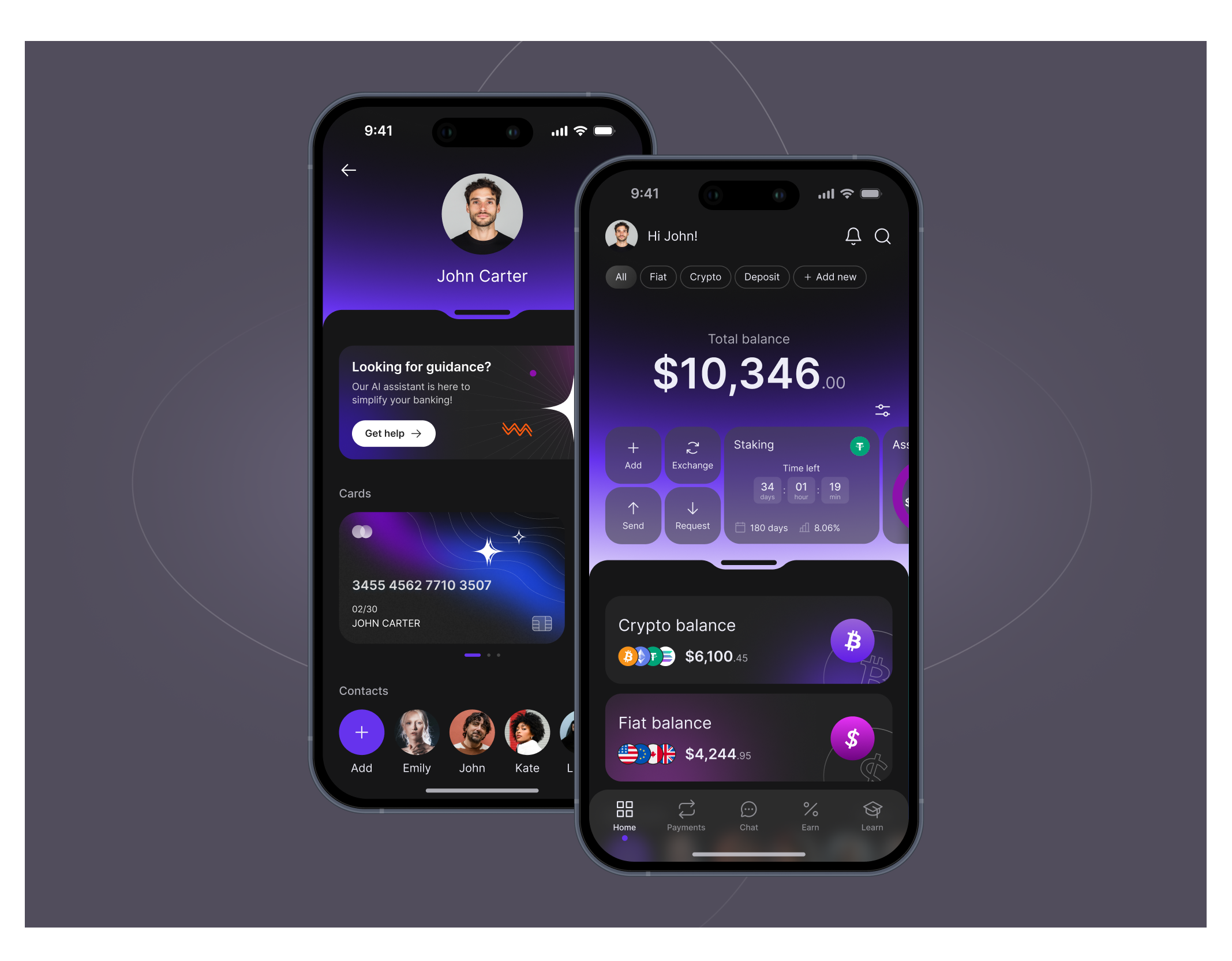 Neobank App Design app bank banking banner cards design finance fintech home interface mobile neobank profile tab bar ui ux widgets
