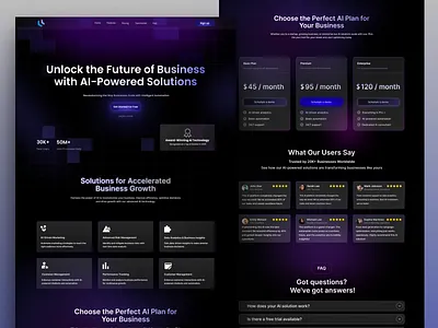 NEXA - LANDING PAGE DARK MODE artificial branding darkmode darkui design intelegence ui uiux ux website