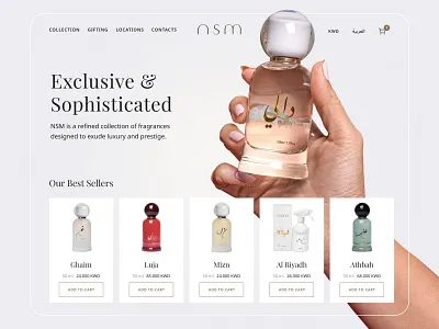 NSM Perfumes arabic custom development kuwait mobile responsive ui woocommerce wordpress