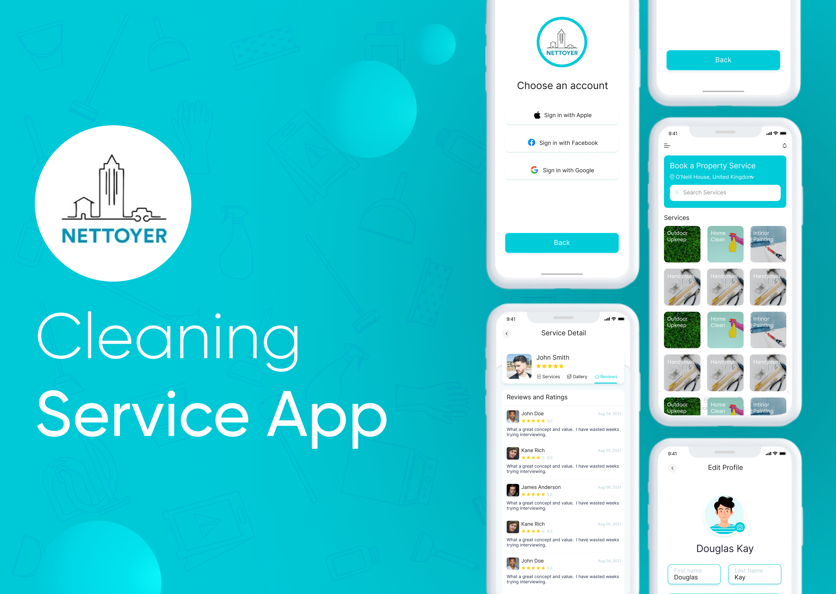 Cleaning Service App bookservicesonline cleaningservices design designer easybooking fastandeasy hasslefreecleaning homecare homecleaning homemaintenance interiorpainting mobileapp ondemandservices outdoorupkeep propertymanagement seamlessexperience serviceatyourfingertips smarthomecare ui uiux