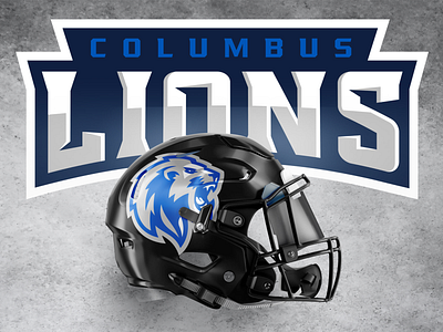 Columbus Lions® american football arena football branding columbus lions football football helmet graphic design helmet heyo! lions logo sports branding sports logo