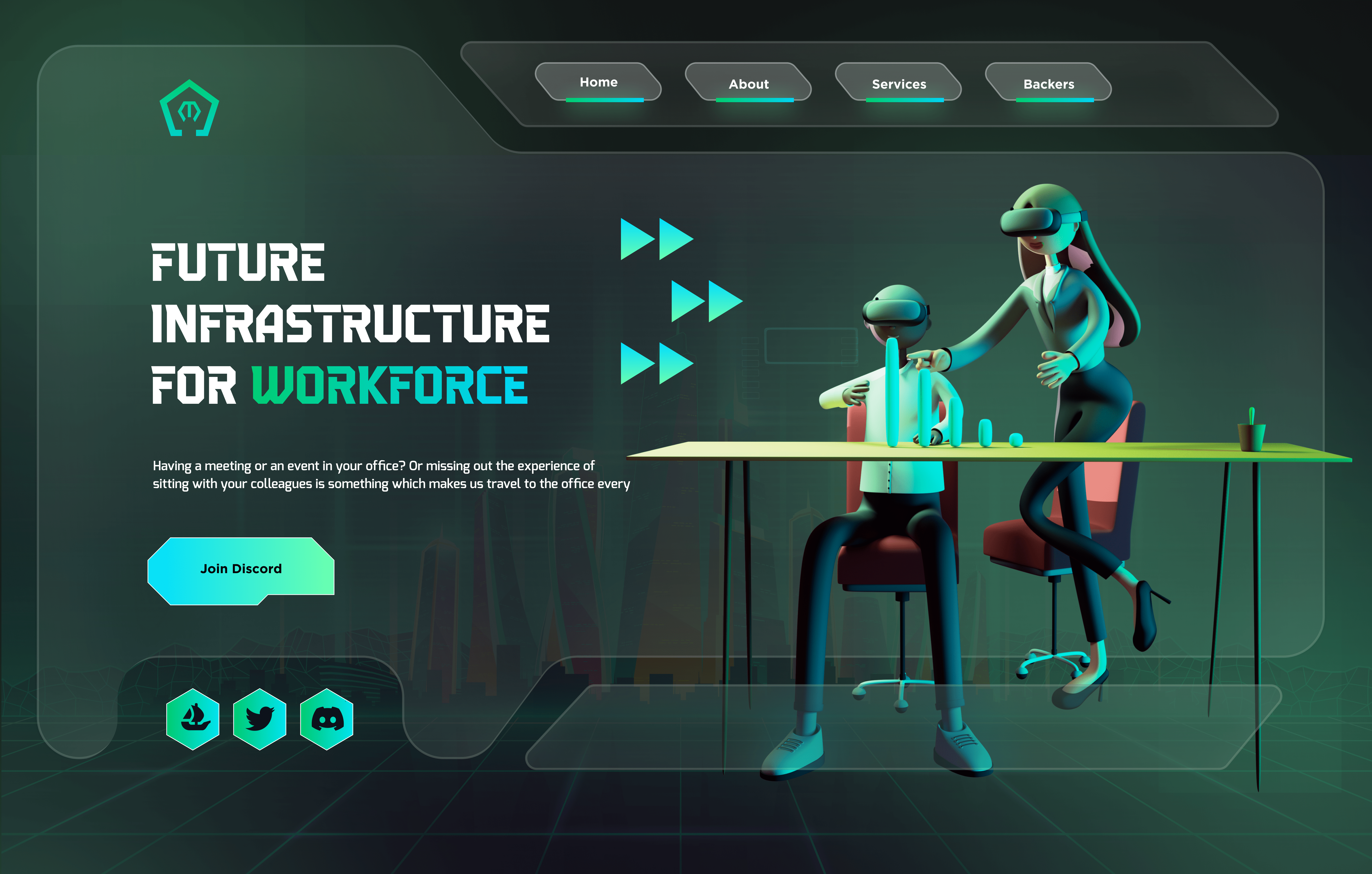 Dark Theme AI VR Work Platform UI UX Design 3d animated website abstract website design ai saas platform ai webssite elementor figma futuristic futuristic ui design ui ui ux wordpress