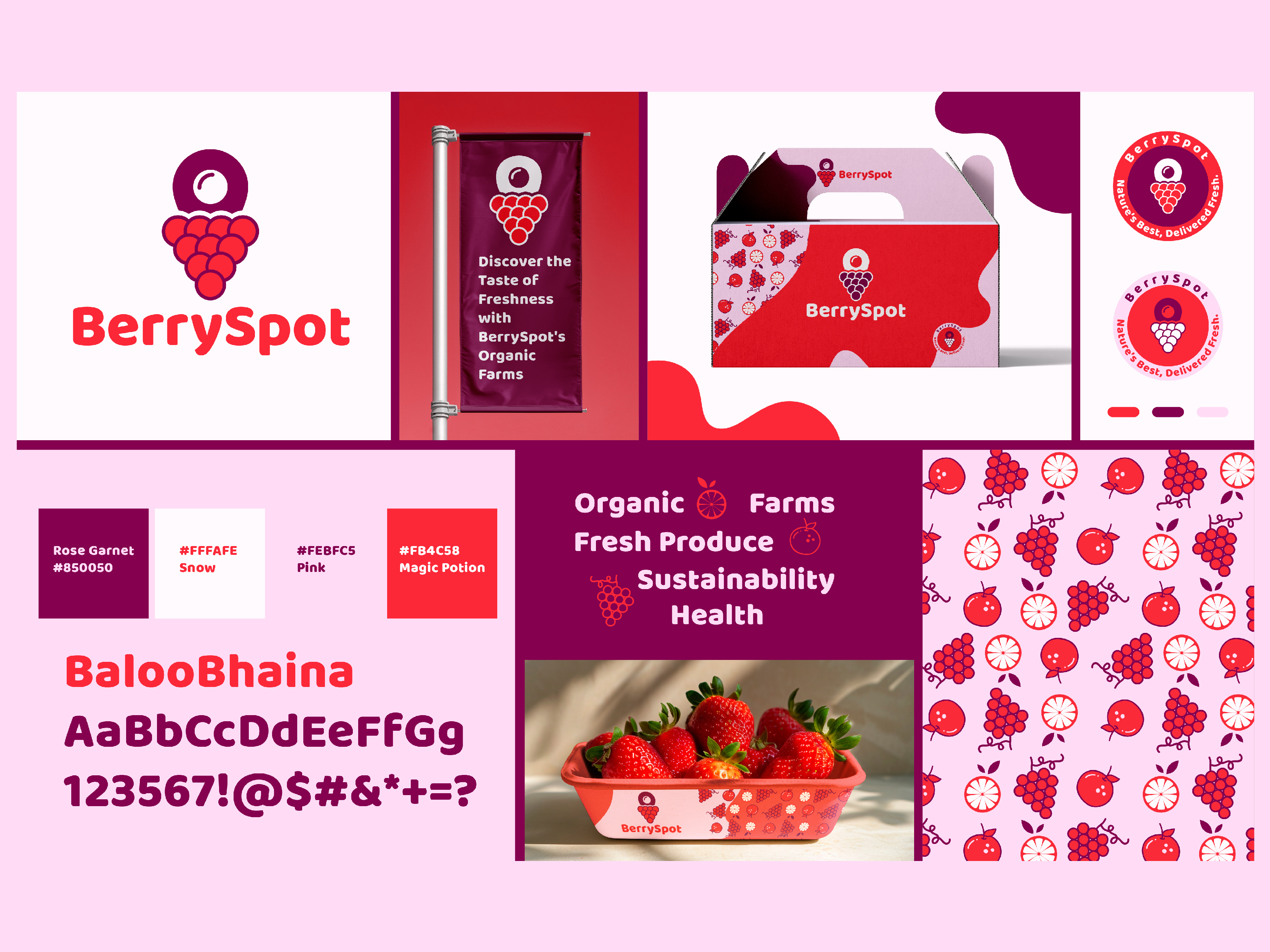 Berry Farm brand identity berry brand identity branding custom logo design farm field fruit graphic design logo packaging typography vector
