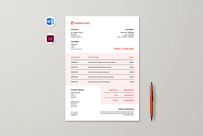 Invoice bill branding brochure business payment company invoice design doc flyer graphic design invoice invoice indesign invoice template invoice word payment print template