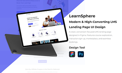 LearnSphere – Modern & High-Converting LMS Landing Page UIDesign animation branding cleandesign designinspiration e learning educationdesign graphic design highconversion landingpage landingpagedesign lms mobilefriendly moderndesign responsivedesign ui userinterface uxdesign webdesign