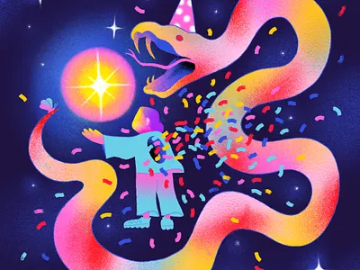 Birthday Snake Illustration adobe illustrator art illustration procreate