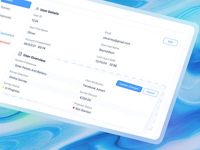 User's Management CRM Dashboard ⋆ UI/UX Design admin crm dashboard e commerce edit light management menu overview project saas scroll sidebar srm table task ui ux web design website