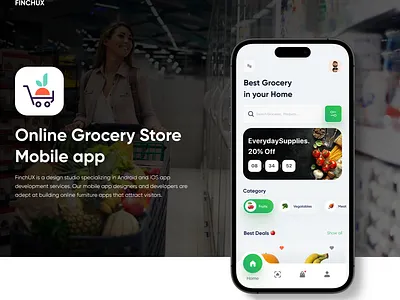Grocery Delivery app app clean clean ui delivery food food app ui grocery interface mcommerce minimal mobile mobile app mobile app ui mobile design order shop tracking ui ux widget