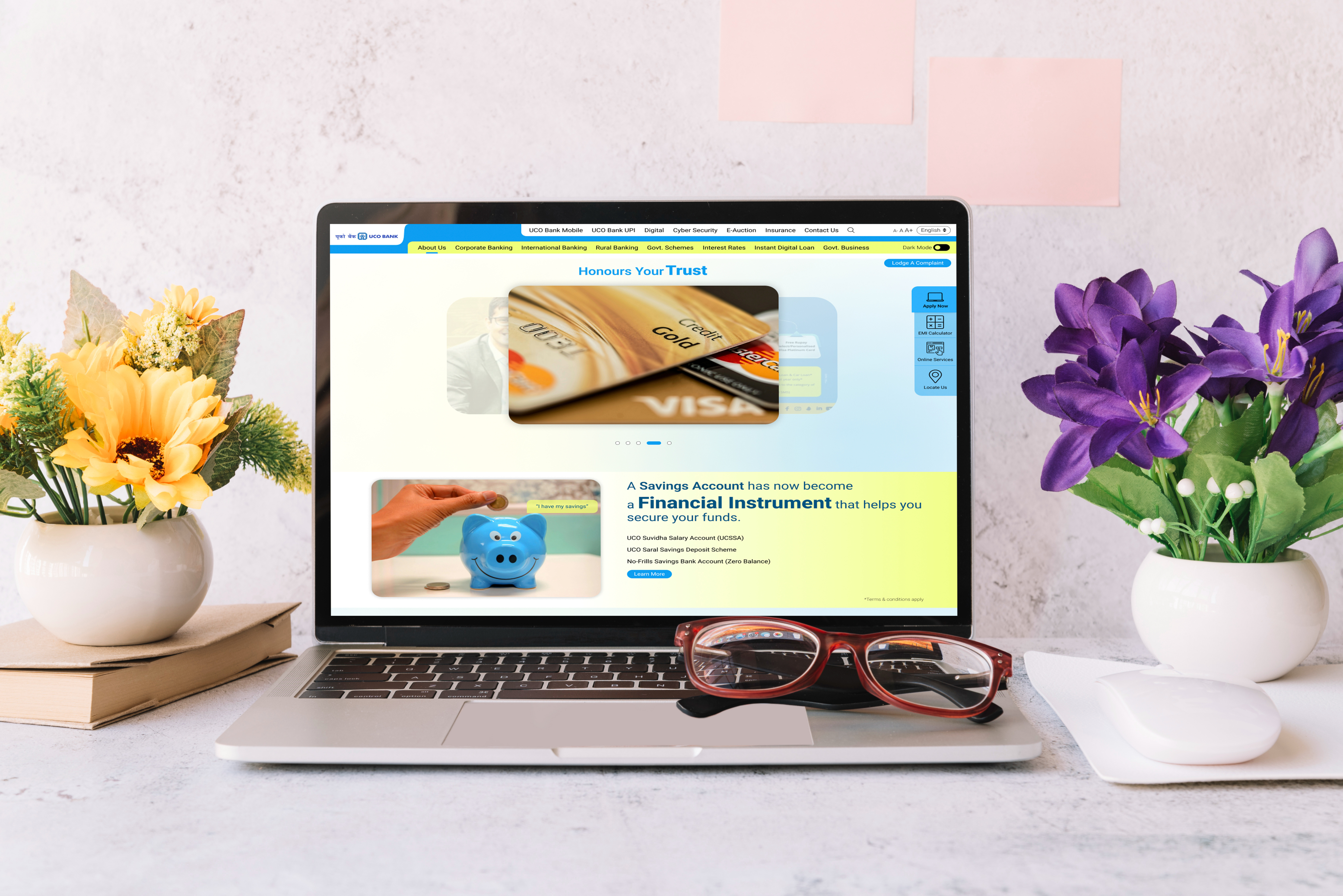 Example of UCO Bank Home Page Redesign