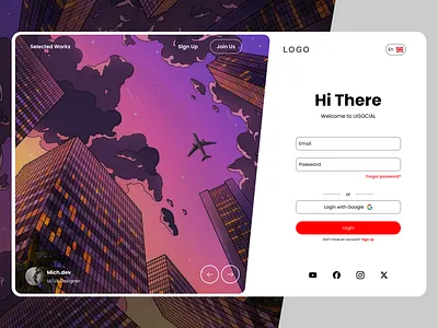 Fancy Login graphic design ui