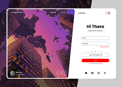 Fancy Login graphic design ui