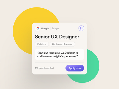 Job Posting UI | Job Board Card Design carddesign cardui graphic design jobboard jobcomponent joblisting jobplatform jobs minimalui profile ui uidesign ux