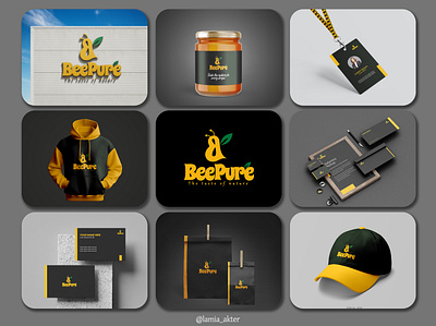 BeePure – The Taste of Nature 🍯🌿 adobe illustrator adobe photoshop advertising brand identity branding design graphic design graphic designer illustration lamia akter logo logo design logo designing logo designs logos